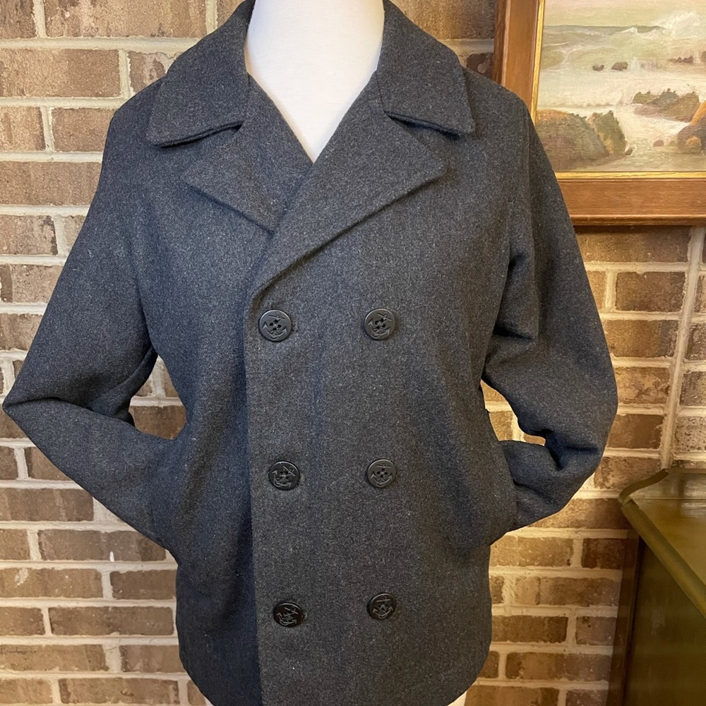 Old Navy double breasted dark gray pea coat